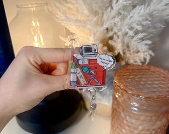 Code Cart Shaker Badge Reel | Retractable ID Name Holder for ER and ICU Nurses, Doctors, & Pharmacy