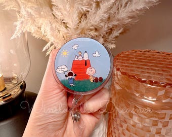 Peanuts Snoopy, Charlie Brown Badge Reel | Retractable ID Holder for Nurses, Teachers, & Office Staff