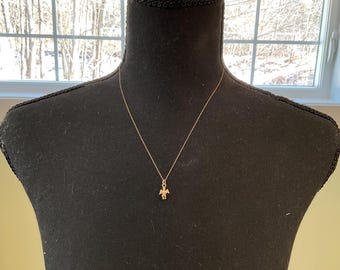 Collar de ángel de oro vintage de 14k