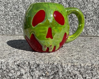 Hand Painted Poison Apple Evil Queen Iridescent Ceramic Mug