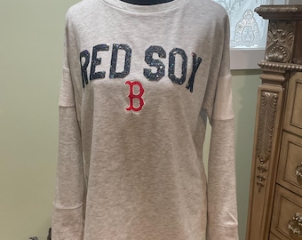 Camiseta de manga larga brillante de los Red Sox para mujer