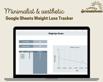 Weight Loss Tracker for Google Sheets | Fitness & Progress Tracking Spreadsheet