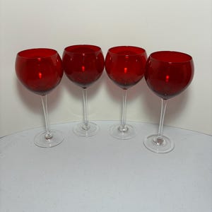 Lenox Holiday Gems Set of 4 Ruby Red Balloon Wine Glasses. - Etsy