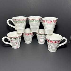 Sophie Conrad for Portmeirion Lot of 7 Christmas Holiday Mugs