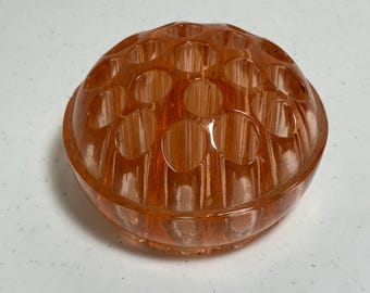 1930’s Pink Depression Glass 4” Flower Frog 19 Stem Hole Flower Arranger.