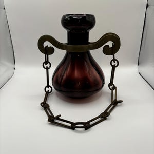 Antique Hyacinth Vase Bulb Holder Vase Antique Forcing Vase Hand blown Red Glass Garden Americana