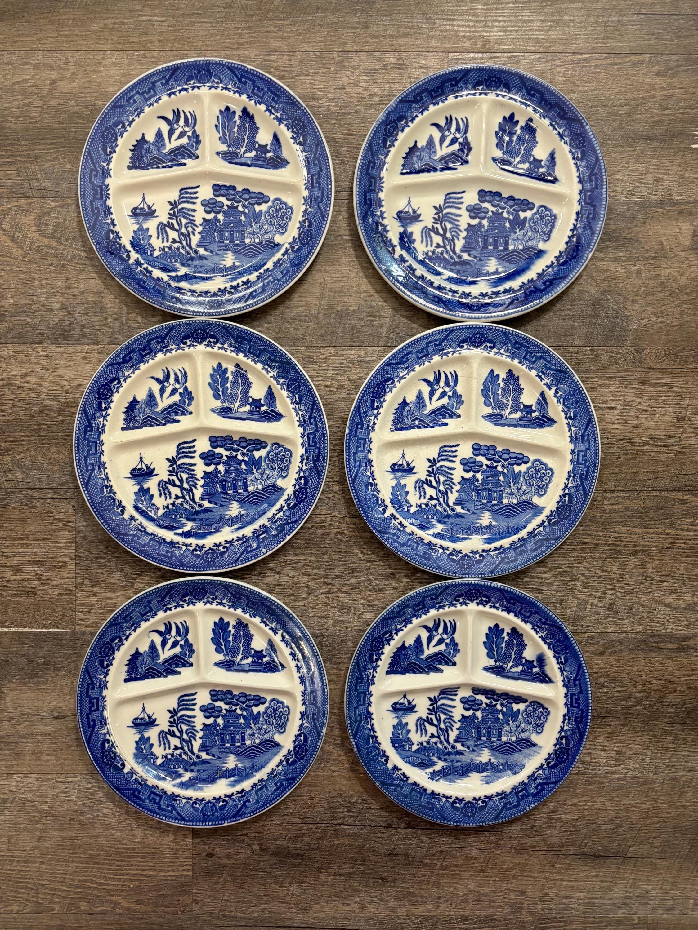 MORIYAMA モリヤマ ブルーウィロー ランチプレート 26cm✖️4枚 MORIYAMA モリヤマ ブルーウィロー ランチプレート 26cm✖️4枚