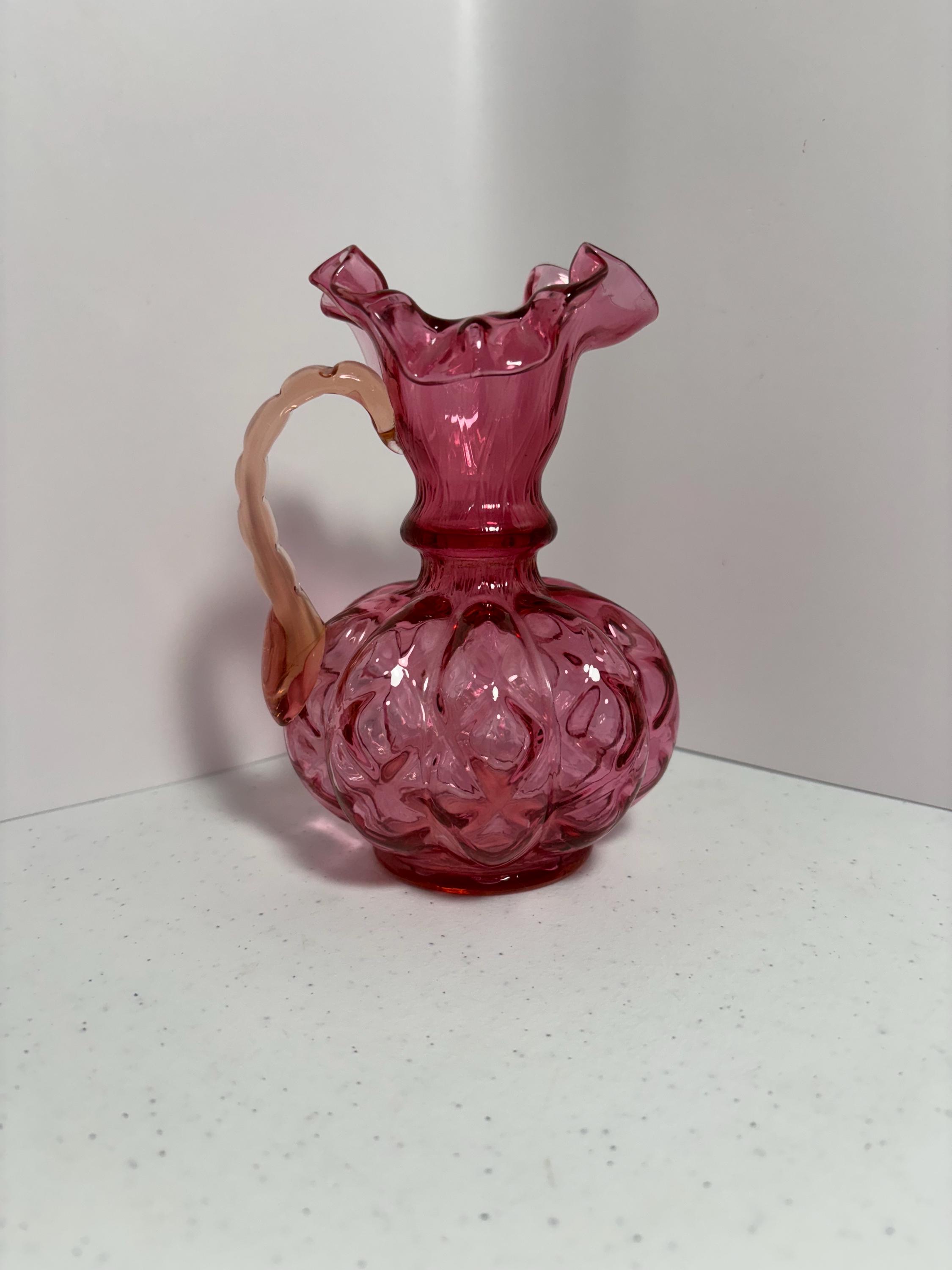 Pink Fenton Pitcher - Etsy