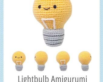 Lightbulb Crochet Pattern PDF - Gift for her - Amigurumi Pattern