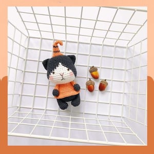 Gehaakt amigurumipatroon Halloween-kat pdf - cadeau voor haar - amigurumipatroon