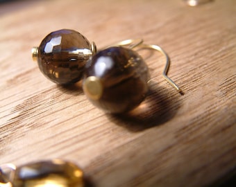 smokey topaz earrings