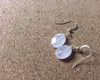 rose quartz gold vermeil earrings