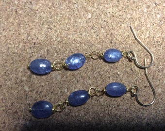 Tanzanite gold vermeil earrings