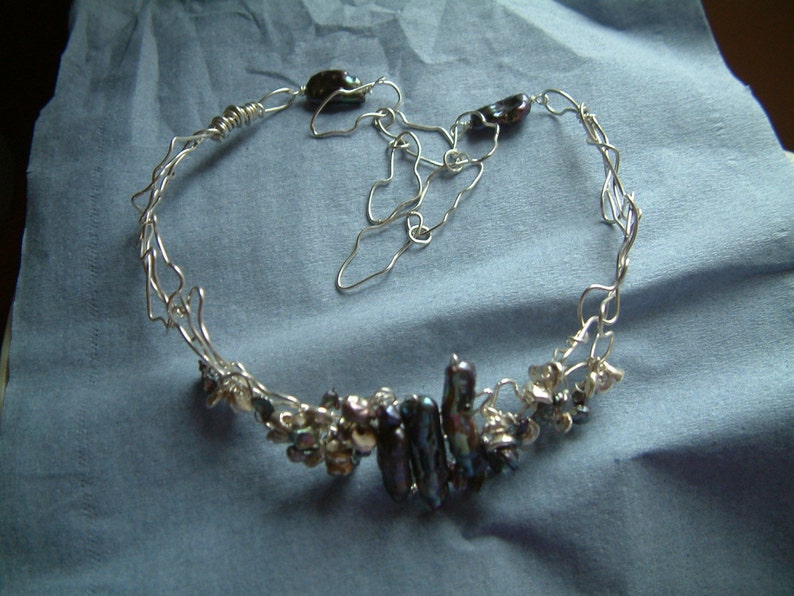 Biwa pearl choker necklace image 4