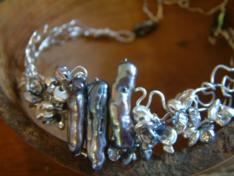 Biwa pearl choker necklace image 2
