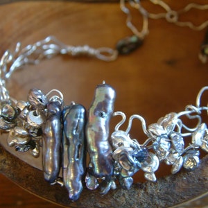Biwa pearl choker necklace image 5