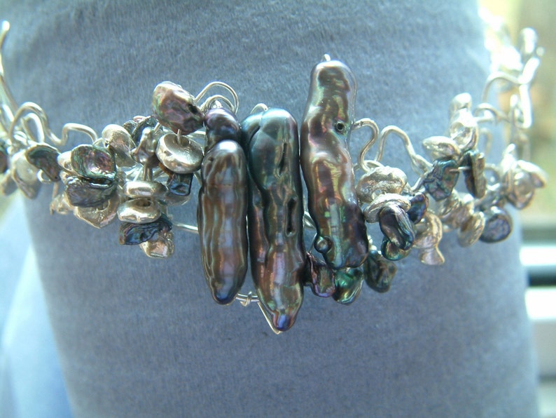 Biwa pearl choker necklace image 3