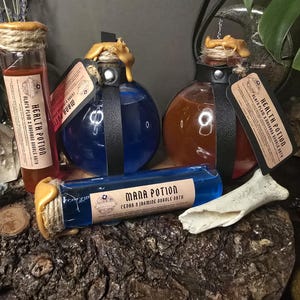 D&D-dryckesbubbelbad | DND-present | Dungeons and Dragons | Duschkräm | Manadryck | Hälsodryck | Fantasypresent för nördar och spelare | Fäder