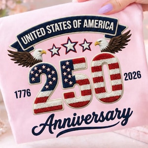 USA 250th Anniversary PNG, Faux Yarn Patriotic Design (Digital Download)