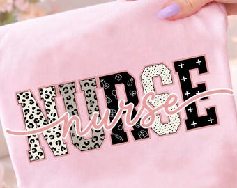 Coquette Nurse PNG, Pink Outline Nurse Png, Nurse Shirt Design (Digital Download)