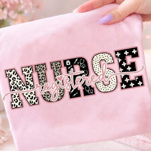 Leopard Registered Nurse PNG, RN Shirt Design (Digitaler Download)