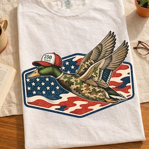 Patriotic Camo Duck Png, 250 Years Duck Design, American Flag Duck Png, Camo Duck Png, 4th of July Png, Fourth of July Png
