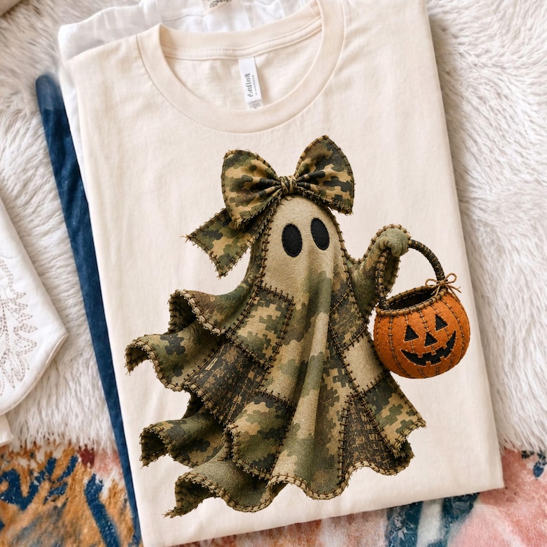 Kamouflage-spöke png, lapptäcke-spökedesign för Halloween, lapptäcke-spökedesign för lapptäcke, lapptäcke-Halloween-png, spöke med läskiga säsonger png bild 1