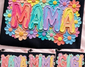 Mama Nana Gigi Mimi PNG, Blumen Oma Name Bundle, Muttertag Png, niedlicher Frühling Oma Name Design
