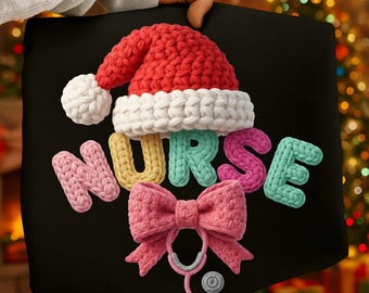Christmas Nurse  PNG, Holiday Sublimation Design (Digital Download)