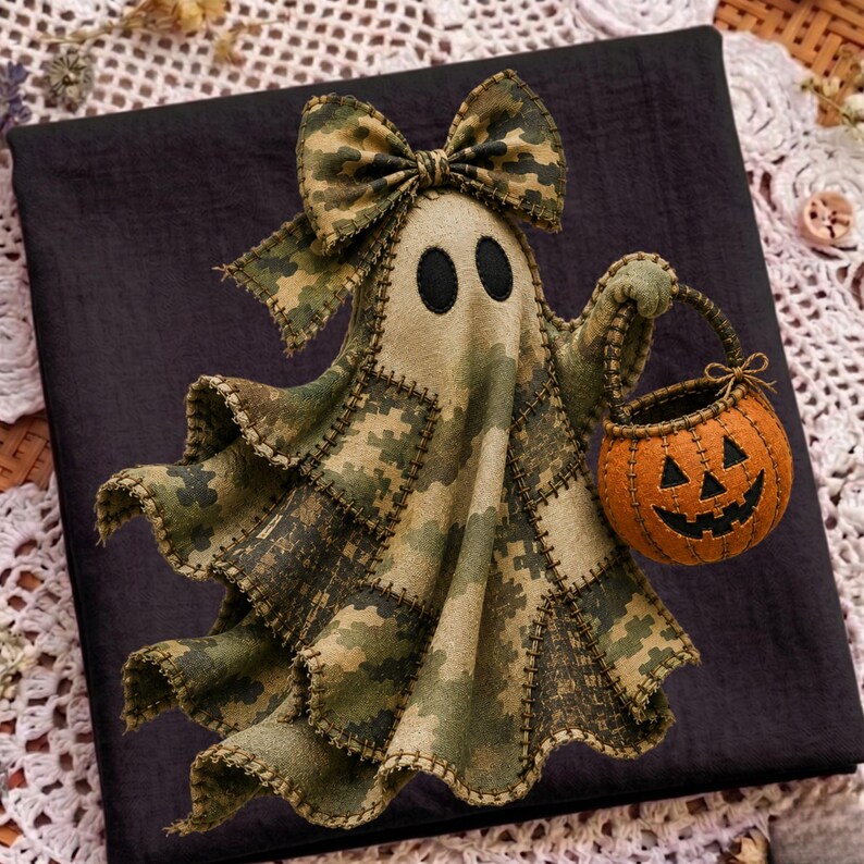 Kamouflage-spöke png, lapptäcke-spökedesign för Halloween, lapptäcke-spökedesign för lapptäcke, lapptäcke-Halloween-png, spöke med läskiga säsonger png bild 6