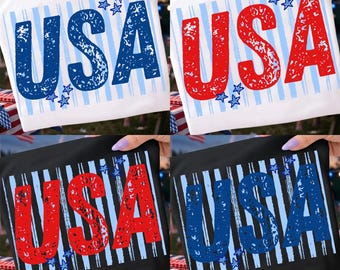 Preppy USA Png, 4th of July Design, Red Blue USA Patriotic Design, Independence Day Png, USA Pride Png, Patriotic Sublimation Design