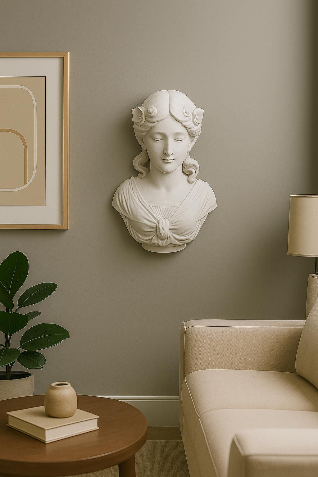 Recycled PLA 3D Printed Woman Bust Wall Sculpture – Classical Home ...