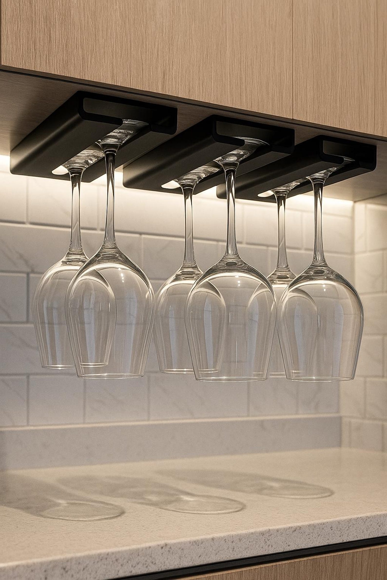 18cm Rack Stemware Holder, Space-saving Eco Kitchen Organizer, 2 Recycled PLA ...
