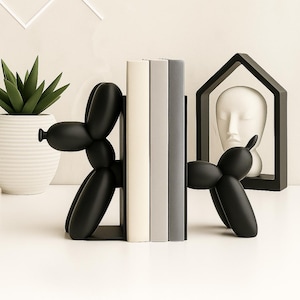 Cute Balloon Dog Bookends - Adorable Animal Book Stoppers For Kids Shelves Books Unique Decor For Home Office Playrooms - View #8
