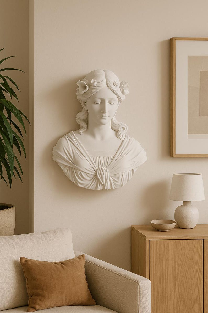 Recycled PLA 3D Printed Woman Bust Wall Sculpture – Classical Home ...
