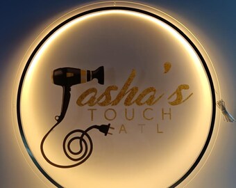 Handgemachtes benutzerdefiniertes Business-Zeichen, Acryl-Business-Zeichen, von hinten beleuchtetes LED-Schild, Beauty-Bar-Schild, Neon-Logo für Spa und Salon, LED-Logo, Leuchtreklame