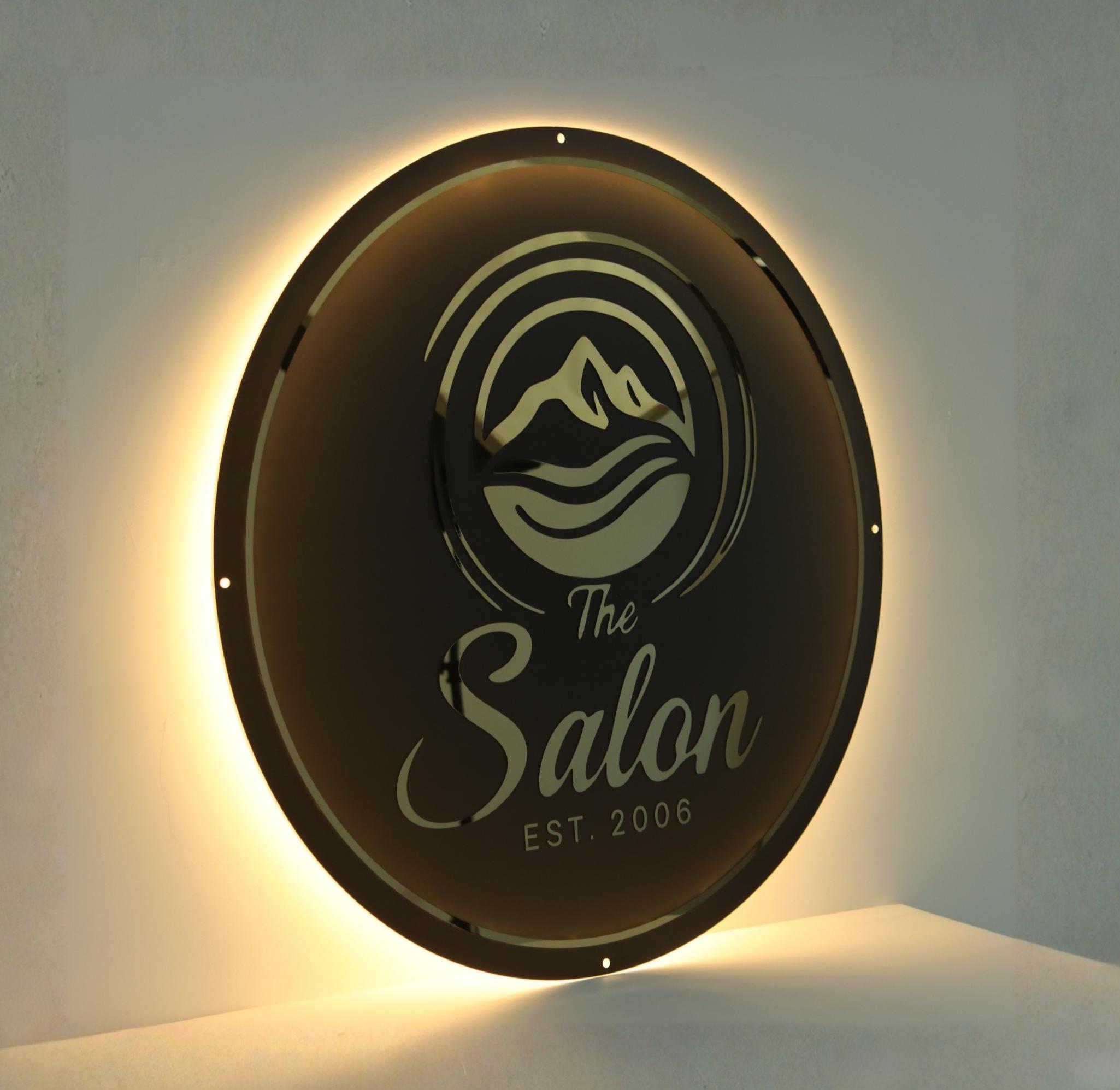 Custom Led Backlight Sign Logo Custom Acrylic LED Backlit Sign, Light up Business Logo Sign, Wall ...