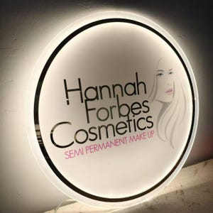 Custom 3D Acrylic Salon Sign | LED Neon Business Logo Sign | Hair Studio Acrylic Light Sign |  Round Neon Logo Sign | Spa Beauty Decor Sign