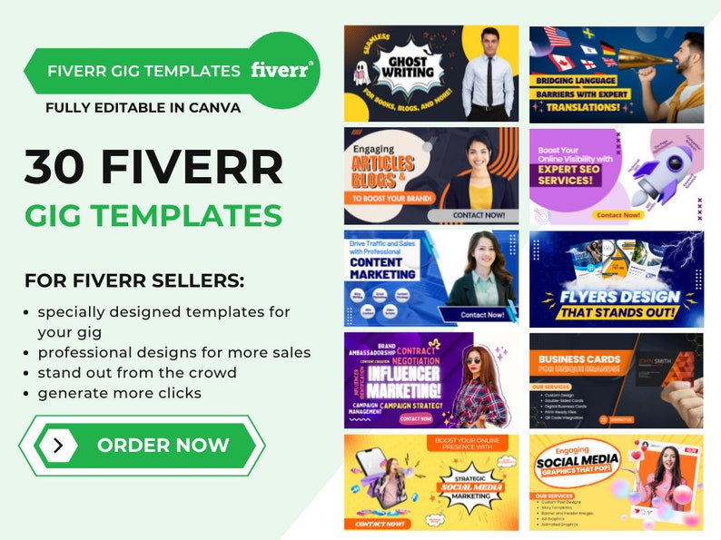 30 Fiverr Gig Image Templates, Professionally Designed in Canva Stand ...