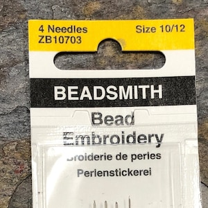 Bead Embroidery Needles - Pack of 4, (two needles in each size, 10/12)