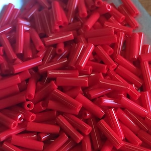 6mm Bugle Beads - Opaque Red Miyuki #408 (approx 11 grams)