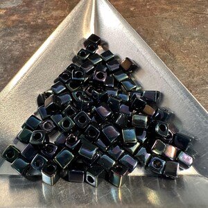 Cubes 4mm Metallic Dark Blue Iris 20 grams Miyuki # 452