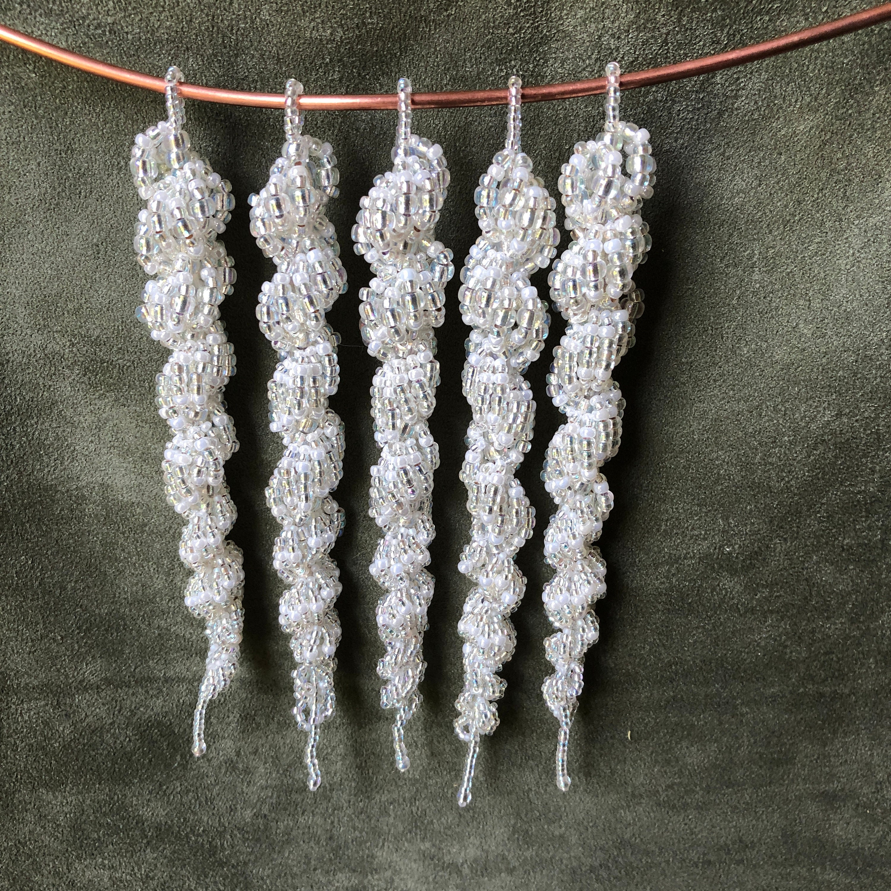Beaded icicle ornaments deals