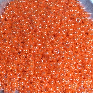 11/0 Japanese Seed Beads - Opaque Light Orange Luster Miyuki # 423 (5&quot; round tube, approx 24 grams)