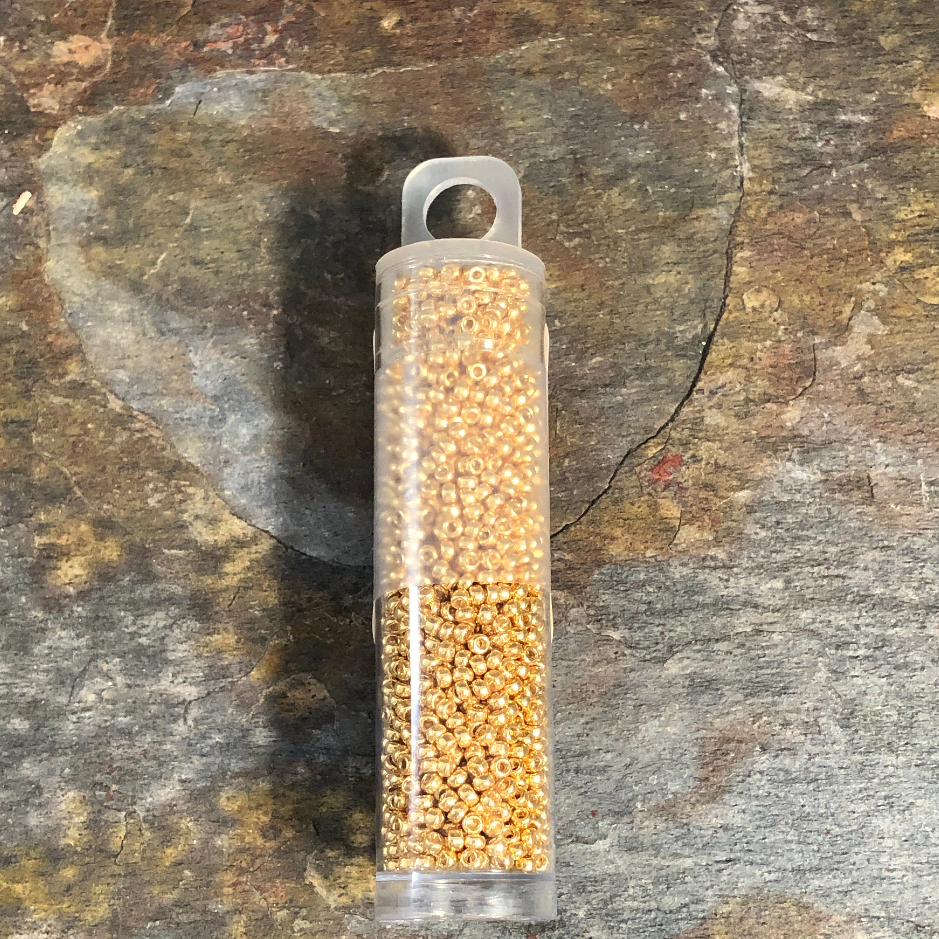 Miyuki Round Seed Bead 15/0 Duracoat Galvanized Gold 2-inch Tube (4202)