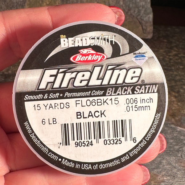 Fireline Satin Black color 6 lb. 15 yard spool