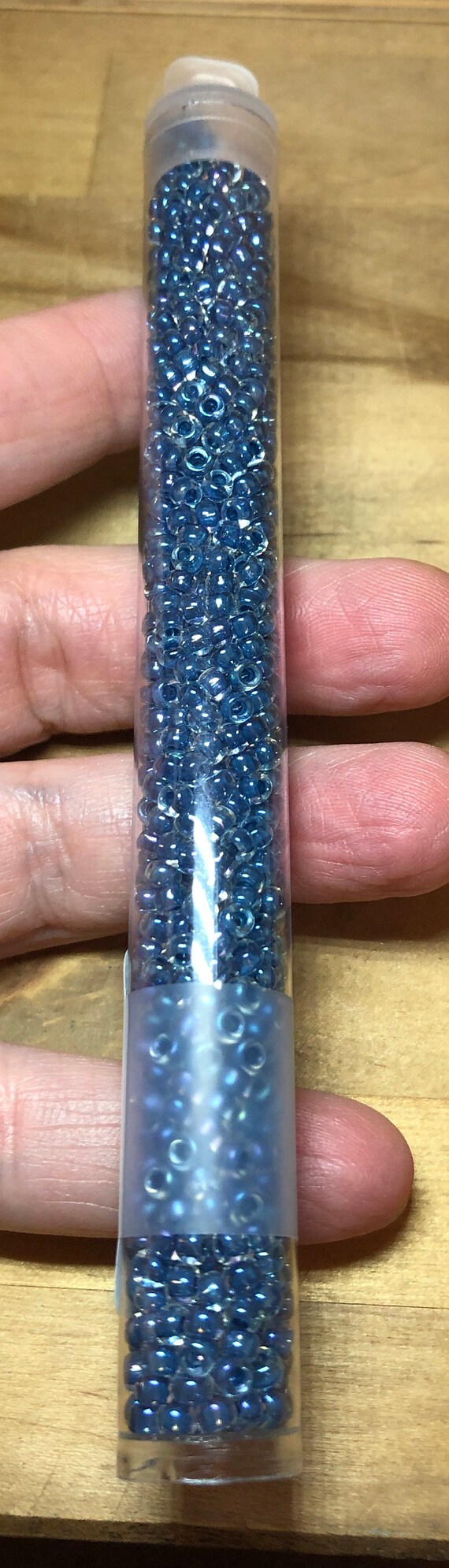 8/0 Japanese Seed Beads - Inside-color Luster Crystal/capri Blue