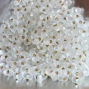 Berry Beads - Matte Silver Lined Crystal Miyuki #1F  (like Peanut Beads) (about 17.5 grams)
