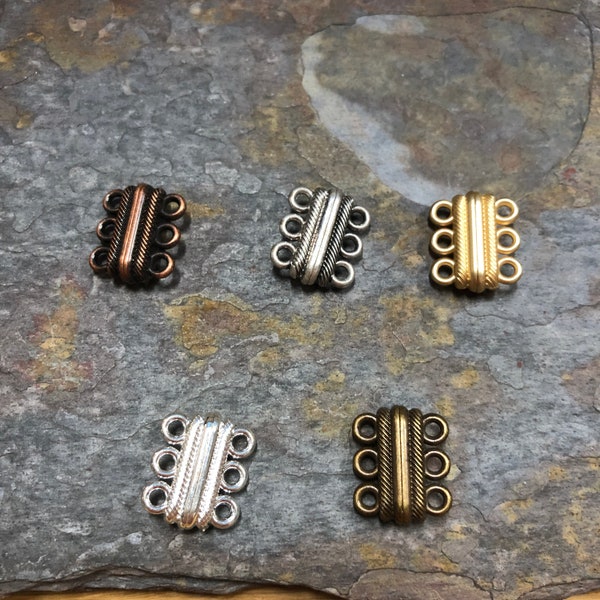 Three Strand Magnetic Clasp, available in 6 Finishes