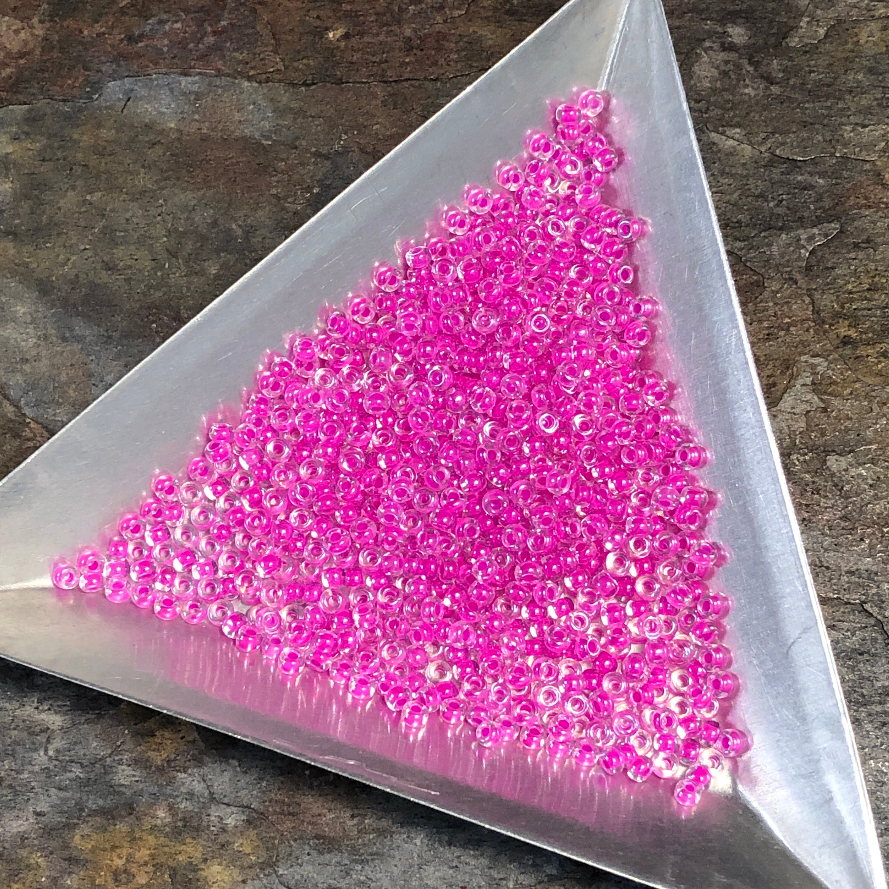 11/0 Japanese Seed Beads - Luminous Hot Magenta Miyuki # 4302 (5" round tube, approx 24 grams)
